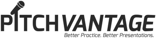 PITCHVANTAGE BETTER PRACTICE. BETTER PRESENTATIONS. logo