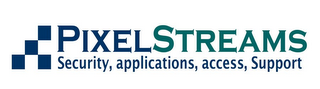 PIXELSTREAMS SECURITY, APPLICATIONS, ACCESS, SUPPORT logo