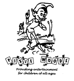 PIXIE WOODS PROVIDING ENTERTAINMENT FOR CHILDREN OF ALL AGES logo
