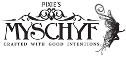 PIXIE'S MYSCHYF CRAFTED WITH GOOD INTENTIONS logo