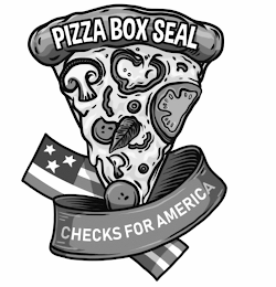PIZZA BOX SEAL CHECKS FOR AMERICA logo