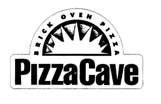 PIZZA CAVE BRICK OVEN PIZZA logo