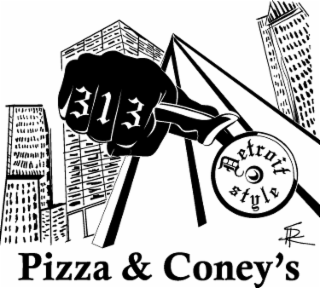 PIZZA & CONEY'S DETROIT STYLE 313 SHK logo