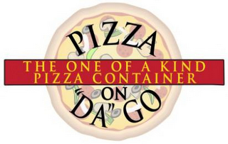 PIZZA ON "DA" GO THE ONE OF A KIND PIZZA CONTAINER logo