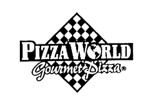 PIZZA WORLD GOURMET PIZZA logo