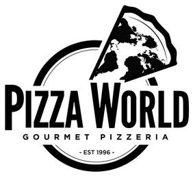 PIZZA WORLD GOURMET PIZZERIA - EST 1996 - logo
