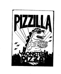 PIZZILLA MONSTER PIZZA logo
