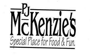 PJ MCKENZIE'S SPECIAL PLACE FOR FOOD & FUN. logo