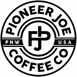PJ PIONEER JOE COFFEE CO PNW USA PJ logo
