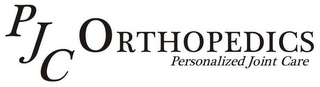 PJC ORTHOPEDICS PERSONALIZED JOINT CARE logo
