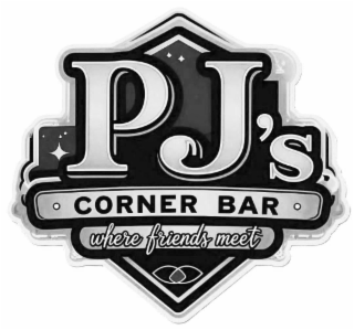 PJ'S CORNER BAR WHERE FRIENDS MEET logo