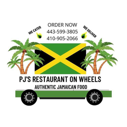 PJ'S RESTAURANT ON WHEELS AUTHENTIC JAMAICAN FOOD ORDER 443-500-5366 410-905-2066 logo