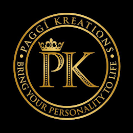 PK PAGGI KREATIONS · BRING YOUR PERSONALITY TO LIFE · logo