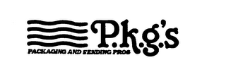 P.K.G.'S PACKAGING AND SENDING PROS logo
