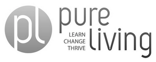 PL PURE LIVING LEARN CHANGE THRIVE logo