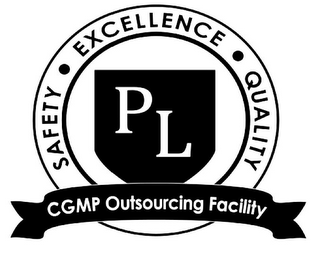 PL SAFETY · EXCELLENCE · QUALITY CGMP OUTSOURCING FACILITY logo