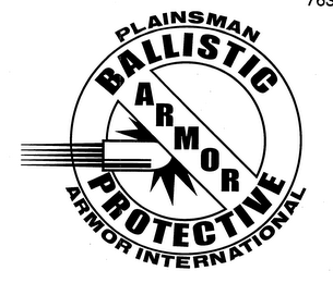 PLAINSMAN ARMOR INTERNATIONAL BALLISTIC ARMOR PROTECTIVE logo
