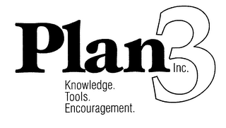 PLAN 3 INC.  KNOWLEDGE. TOOLS. ENCOURAGEMENT. logo