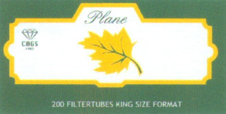 PLANE CAGS 200 FILTERTUBES KING SIZE FORMAT logo