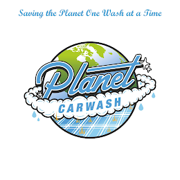 PLANET CARWASH SAVING THE PLANET ONE WASH AT A TIME logo