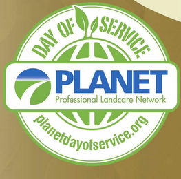 PLANET PROFESSIONAL LANDCARE NETWORK DAY OF SERVICE PLANETDAYOFSERVICE.ORG logo