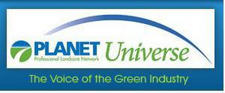 PLANET PROFESSIONAL LANDCARE NETWORK UNIVERSE THE VOICE OF THE GREEN INDUSTRY logo