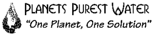PLANETS PUREST WATER ONE PLANET, ONE SOLUTION logo