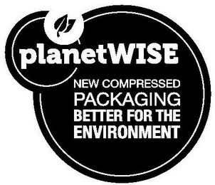 PLANETWISE NEW COMPRESSED PACKAGING BETTER FOR THE ENVIRONMENT logo