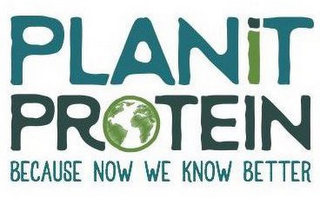 PLANIT PROTEIN BECAUSE NOW WE KNOW BETTER logo