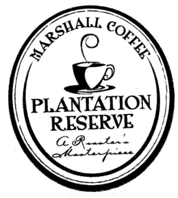 PLANTATION RESERVE MARSHALL COFFEE A ROASTER'S MASTERPIECE logo