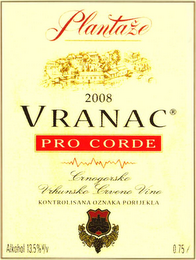 PLANTAZE 2008 VRANAC PRO CORDE logo