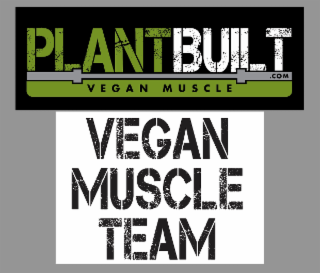PLANTBUILT .COM VEGAN MUSCLE VEGAN MUSCLE TEAM logo