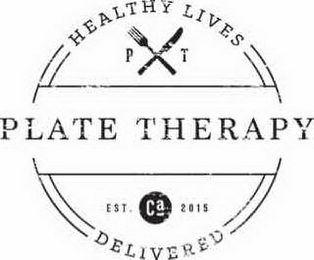 PLATE THERAPY HEALTHY LIVES DELIVERED PT EST. CA 2015 logo