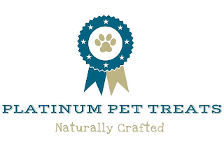 PLATINUM PET TREATS, NATURALLY CRAFTED logo