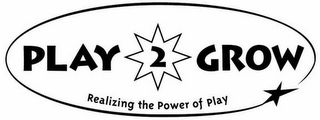 PLAY 2 GROW REALIZING THE POWER OF PLAY logo