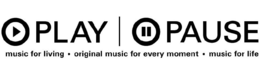 PLAY | PAUSE MUSIC FOR LIVING, ORIGINAL MUSIC FOR EVERY MOMENT, MUSIC FOR LIFE logo
