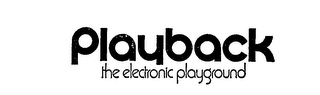PLAYBACK THE ELECTRONIC PLAYGROUND logo
