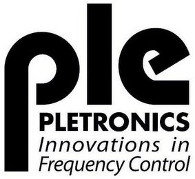 PLE PLETRONICS INNOVATIONS IN FREQUENCYCONTROL logo