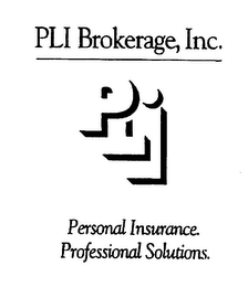 PLI BROKERAGE INC. PLI PERSONAL INSURANCE PROFESSIONAL SOLUTIONS. logo