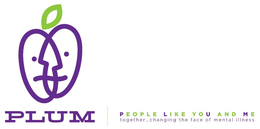 PLUM PEOPLE LIKE YOU AND ME TOGETHER...CHANGING THE FACE OF MENTAL ILLNESS logo