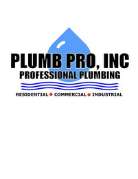 PLUMB PRO, INC PROFESSIONAL PLUMBING RESIDENTIAL COMMERCIAL INDUSTRIAL logo
