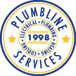 PLUMBLINE SERVICES ELECTRICAL PLUMBING HEATING COOLING 1998 logo