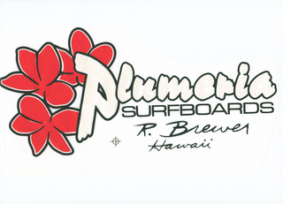 PLUMERIA SURFBOARDS R. BREWER HAWAII logo