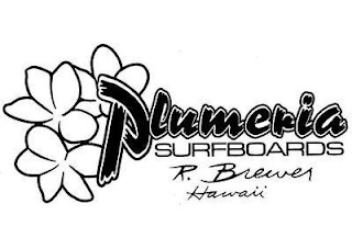PLUMERIA SURFBOARDS R. BREWER HAWAII logo