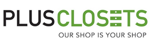 PLUS CLOSETS OUR SHOP IS YOUR SHOP logo