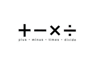 + - × ÷ PLUS · MINUS · TIMES · DIVIDE logo