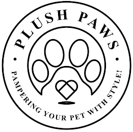 PLUSH PAWS PAMPERING YOUR PET WITH STYLE! logo