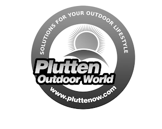 PLUTTEN OUTDOOR WORLD SOLUTIONS FOR YOUR OUTDOOR LIFESTYLE WWW.PLUTTENOW.COM logo