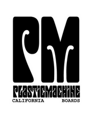 PM PLASTICMACHINE CALIFORNIA BOARDS logo