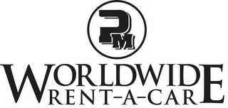 PM WORLDWIDE RENT-A-CAR logo
